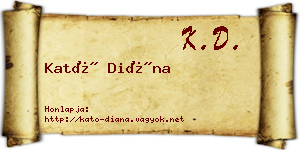 Kató Diána névjegykártya