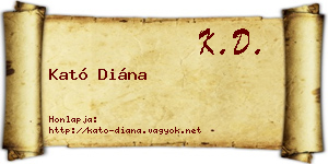 Kató Diána névjegykártya
